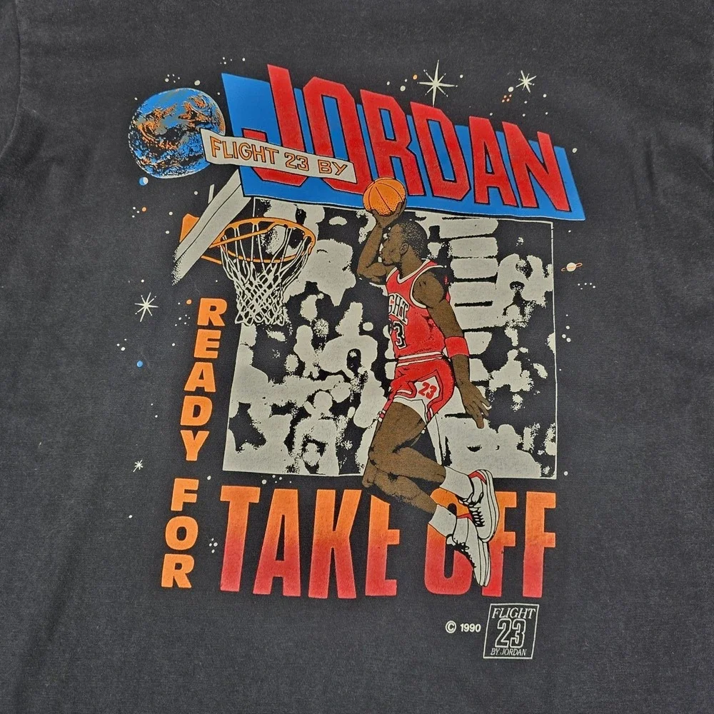 Vintage 1990 Flight 23 by Jordan T-Shirt Mens XL Ready For Takeoff Single Stitch